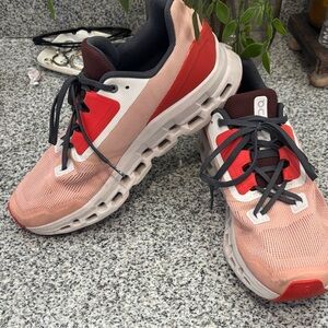 On Running Women's Sneakers - Coral and Black